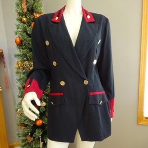 90s Retro "Rocker" jacket, Women's 14, black crepe.